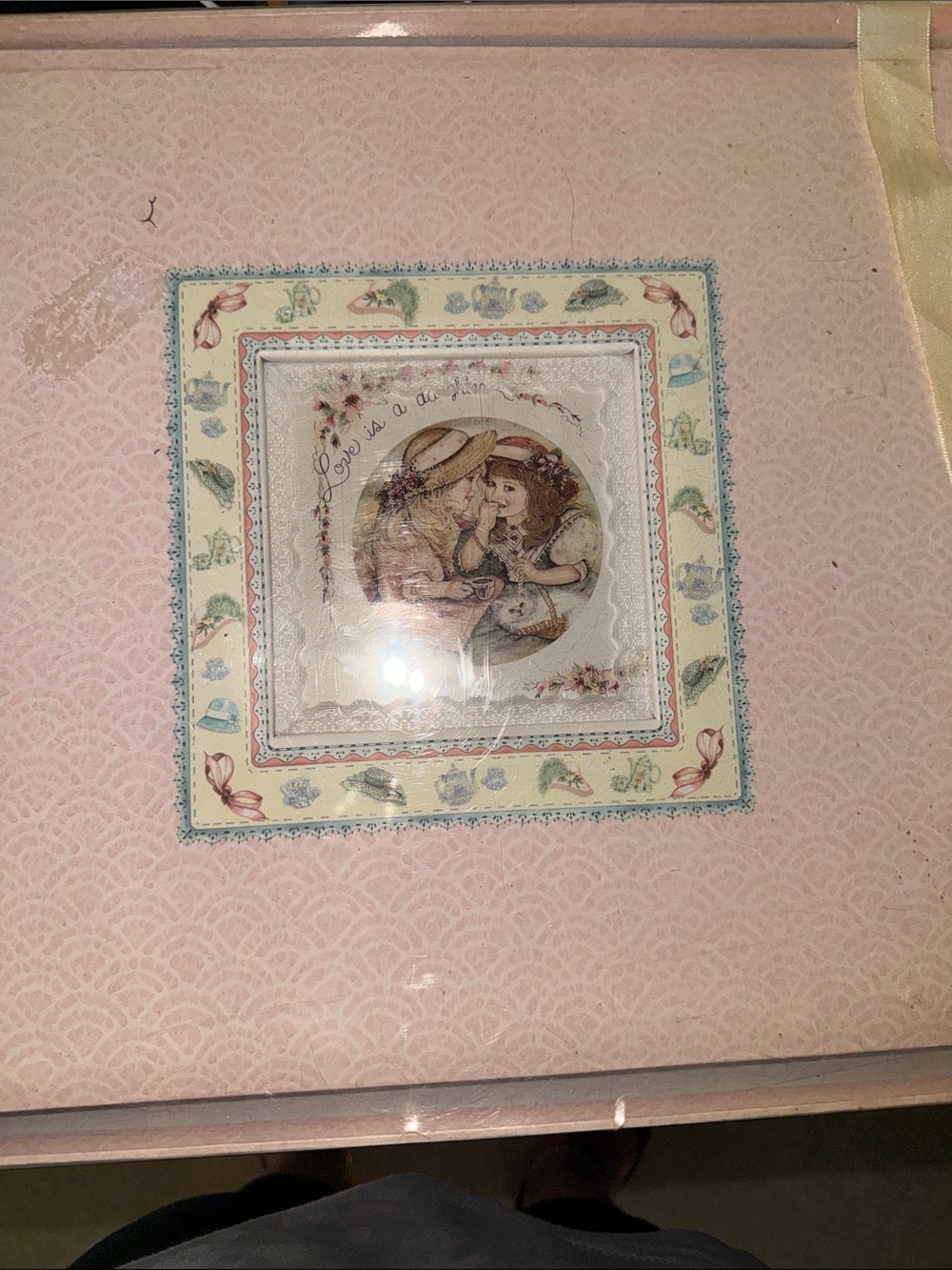 Vintage-Inspired Pink and Cream scrap book - Romantic Children Illustration